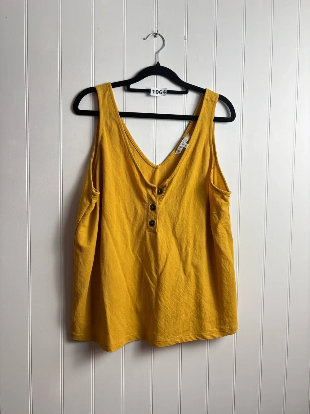Cleo Mustard Yellow Cold Shoulder Top Size XL Casual Minimalist - Picture 2 of 6